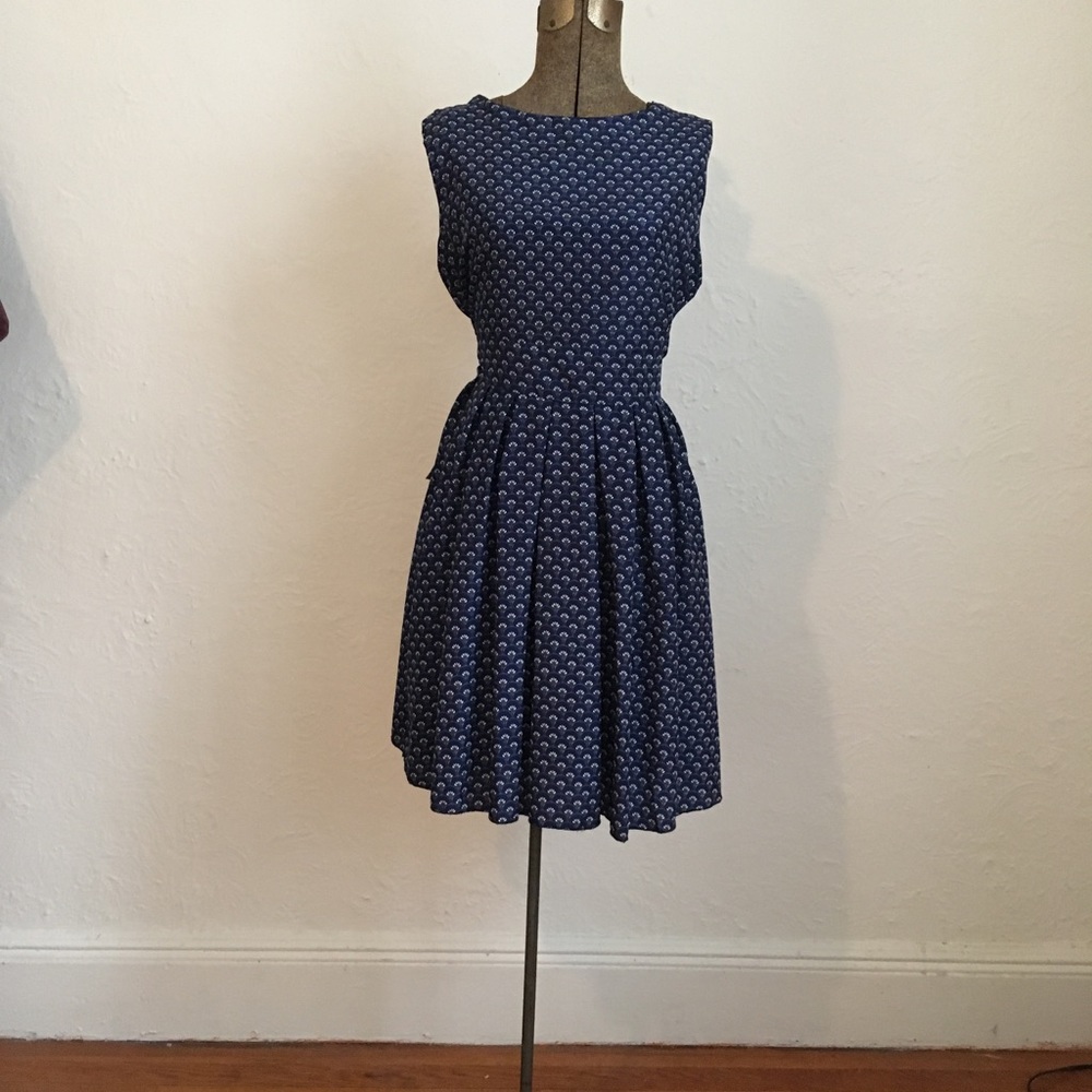 Silky but Structured Navy Dress